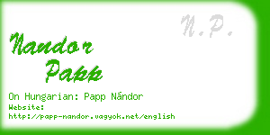 nandor papp business card