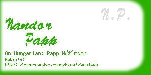 nandor papp business card